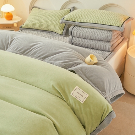 91家纺网 家纺一手货源 找家纺 （总）爱思凯家纺 2025新款【成人】简溪系列-新棉绒床褥四件套