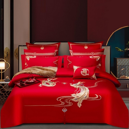 91家纺网 家纺一手货源 找家纺 （总）蒂爵 全棉纯棉长绒棉时尚小红书爆款刺绣婚庆四件套多件套