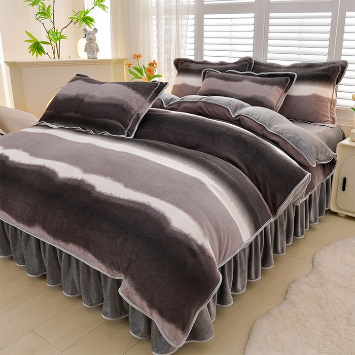 91家纺网 家纺一手货源 找家纺 红宝利 2024新款亲肤牛奶绒印花四件套 梦想家