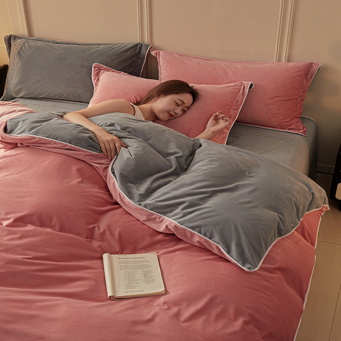 91家纺网 家纺一手货源 找家纺 （总）澳梵家居 澳梵家居 2024新款A类宝宝绒嵌绳款四件套--【雅致系列】