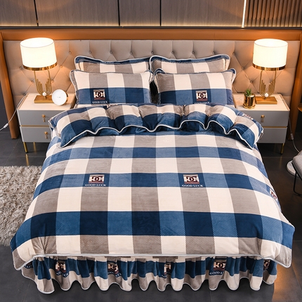 91家纺网 家纺一手货源 找家纺 （总）红宝利 2024新款亲肤牛奶绒印花四件套