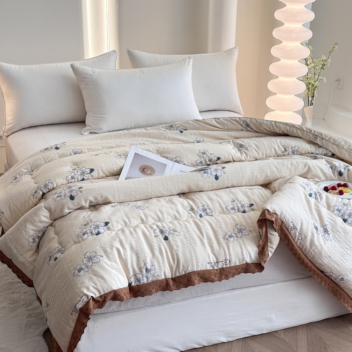 91家纺网 家纺一手货源 找家纺 81号家纺 2024新款云织纱被子被芯冬被春秋被大豆被 秋日私语