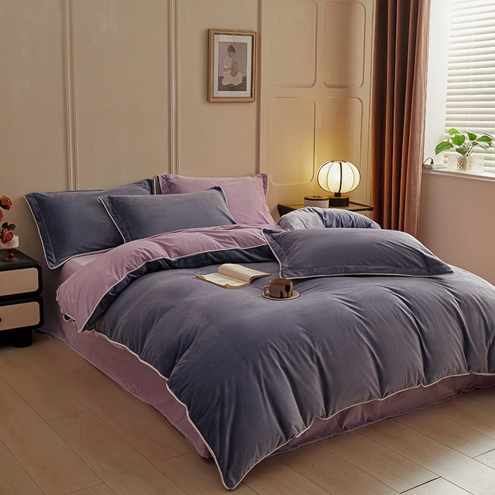 91家纺网 家纺一手货源 找家纺 澳梵家居 澳梵家居 2024新款A类宝宝绒嵌绳款四件套--【雅致系列】 普罗旺斯