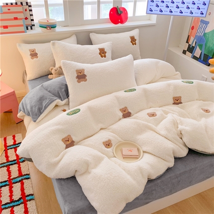 91家纺网 家纺一手货源 找家纺 （总）2025新款高克重加厚羊羔绒牛奶绒四件套