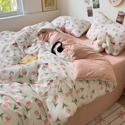 91家纺网 家纺一手货源 找家纺 （总）芷凡 2024新款A类双层纱水洗棉麻茶萃棉四件套