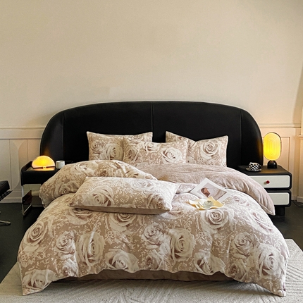 91家纺网 家纺一手货源 找家纺 （总）2024新款立体浮雕保暖加厚牛奶绒四件套