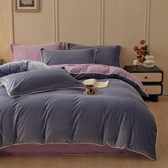 91家纺网 家纺一手货源 找家纺 澳梵家居 澳梵家居 2024新款A类宝宝绒嵌绳款四件套--【雅致系列】 普罗旺斯