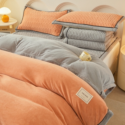 91家纺网 家纺一手货源 找家纺 （总）爱思凯家纺 2025新款【成人】简溪系列-新棉绒床褥四件套