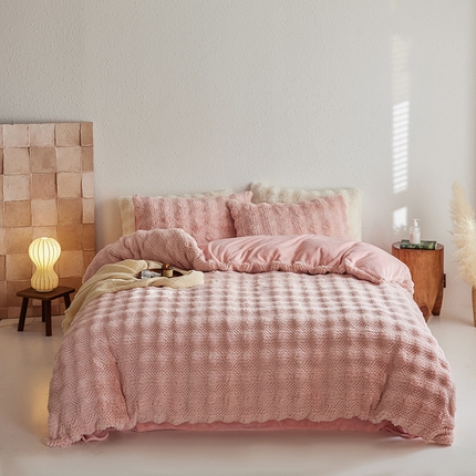 91家纺网 家纺一手货源 找家纺 （总）简纯主义 2025新款托卡獭兔绒四件套-风格二