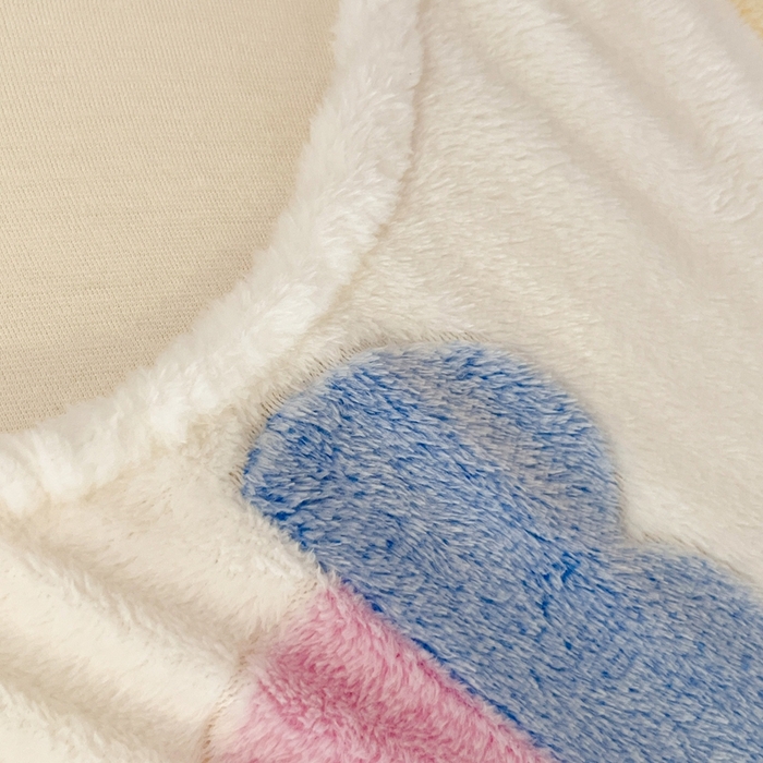 91家纺网 家纺一手货源 找家纺 川悦生活 2024新款雪花绒印花宿舍单床笠系列 床笠彩虹爱心