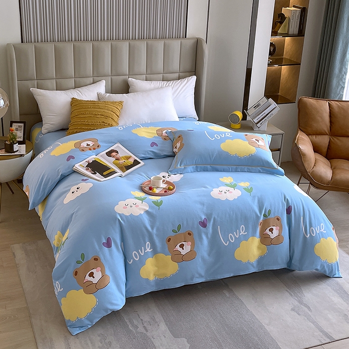 91家纺网 家纺一手货源 找家纺 梧桐树 2025新款加厚磨毛单被套 趣萌