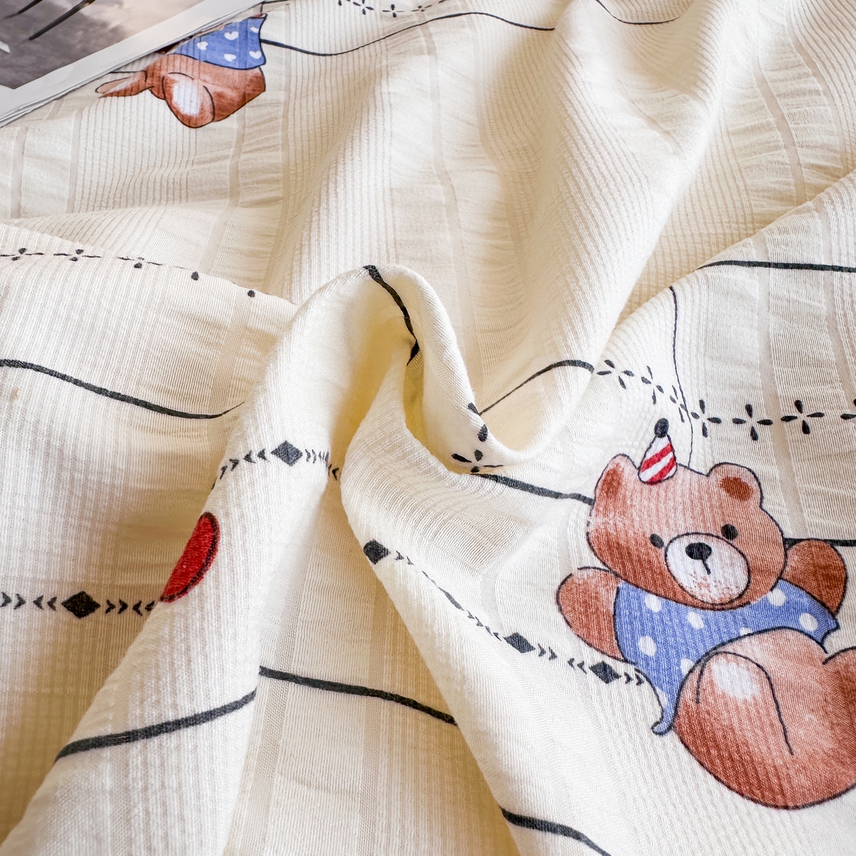 91家纺网 家纺一手货源 找家纺 81号家纺 2024新款云织纱被子被芯冬被春秋被大豆被 晚安熊