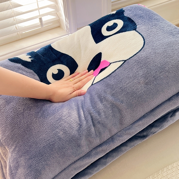 91家纺网 家纺一手货源 找家纺 梦舒羽 2025新款冬季法莱绒枕套牛奶绒枕头套单人宿舍珊瑚绒枕芯套 二哈