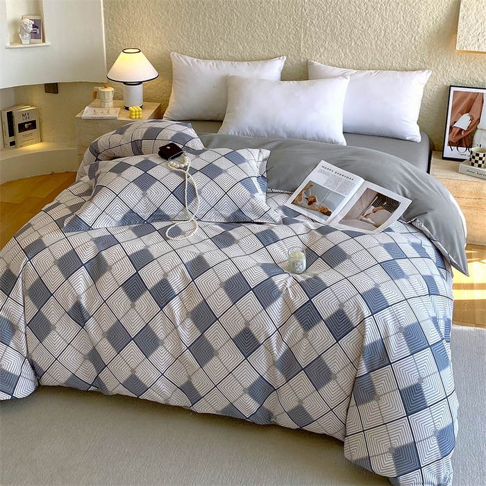 91家纺网 家纺一手货源 找家纺 2024新款AB版.生态磨毛印花系列单被套 灵动-兰