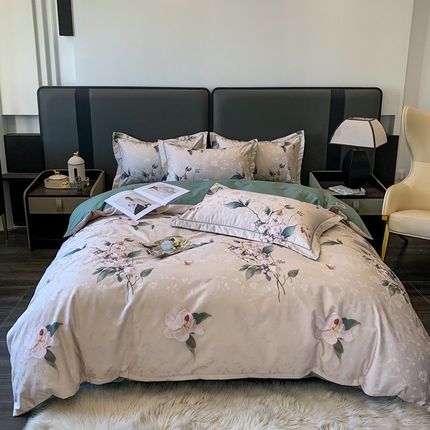 91家纺网 家纺一手货源 找家纺 （总）名佰蕙家纺 2024新款珍丝大提花全棉四件套