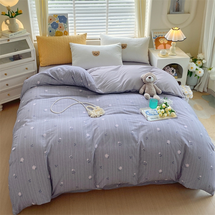 91家纺网 家纺一手货源 找家纺 2024新款AB版.生态磨毛印花系列单被套 花枝