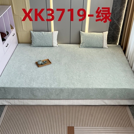 2024新款雪尼尔复合炕盖-XK系列 XK3719-绿