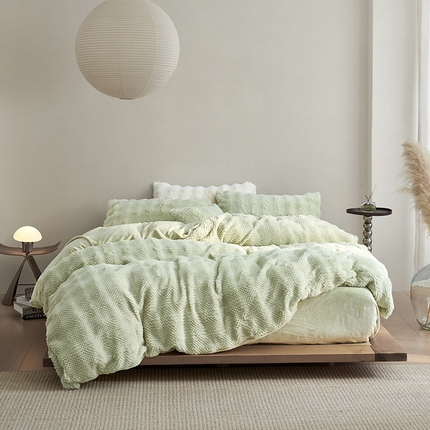 91家纺网 家纺一手货源 找家纺 （总）简纯主义 2025新款托卡獭兔绒四件套-风格一