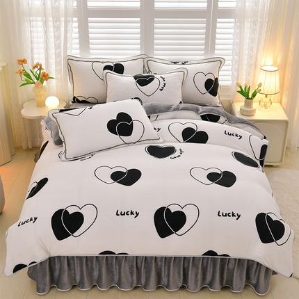 91家纺网 家纺一手货源 找家纺 （总）红宝利 2024新款亲肤牛奶绒印花四件套