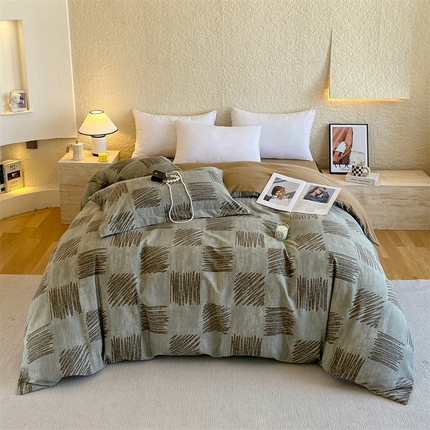 91家纺网 家纺一手货源 找家纺 （总）2024新款AB版.生态磨毛印花系列单被套