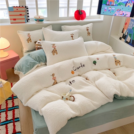 91家纺网 家纺一手货源 找家纺 （总）2025新款高克重加厚羊羔绒牛奶绒四件套