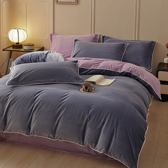 91家纺网 家纺一手货源 找家纺 澳梵家居 澳梵家居 2024新款A类宝宝绒嵌绳款四件套--【雅致系列】 普罗旺斯