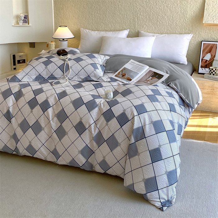 91家纺网 家纺一手货源 找家纺 2024新款AB版.生态磨毛印花系列单被套 灵动-兰