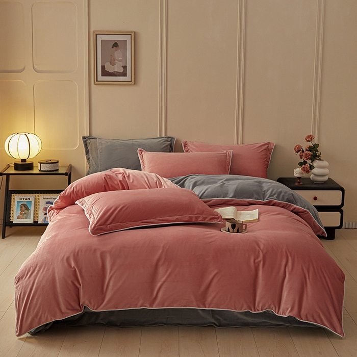 91家纺网 家纺一手货源 找家纺 （总）澳梵家居 澳梵家居 2024新款A类宝宝绒嵌绳款四件套--【雅致系列】