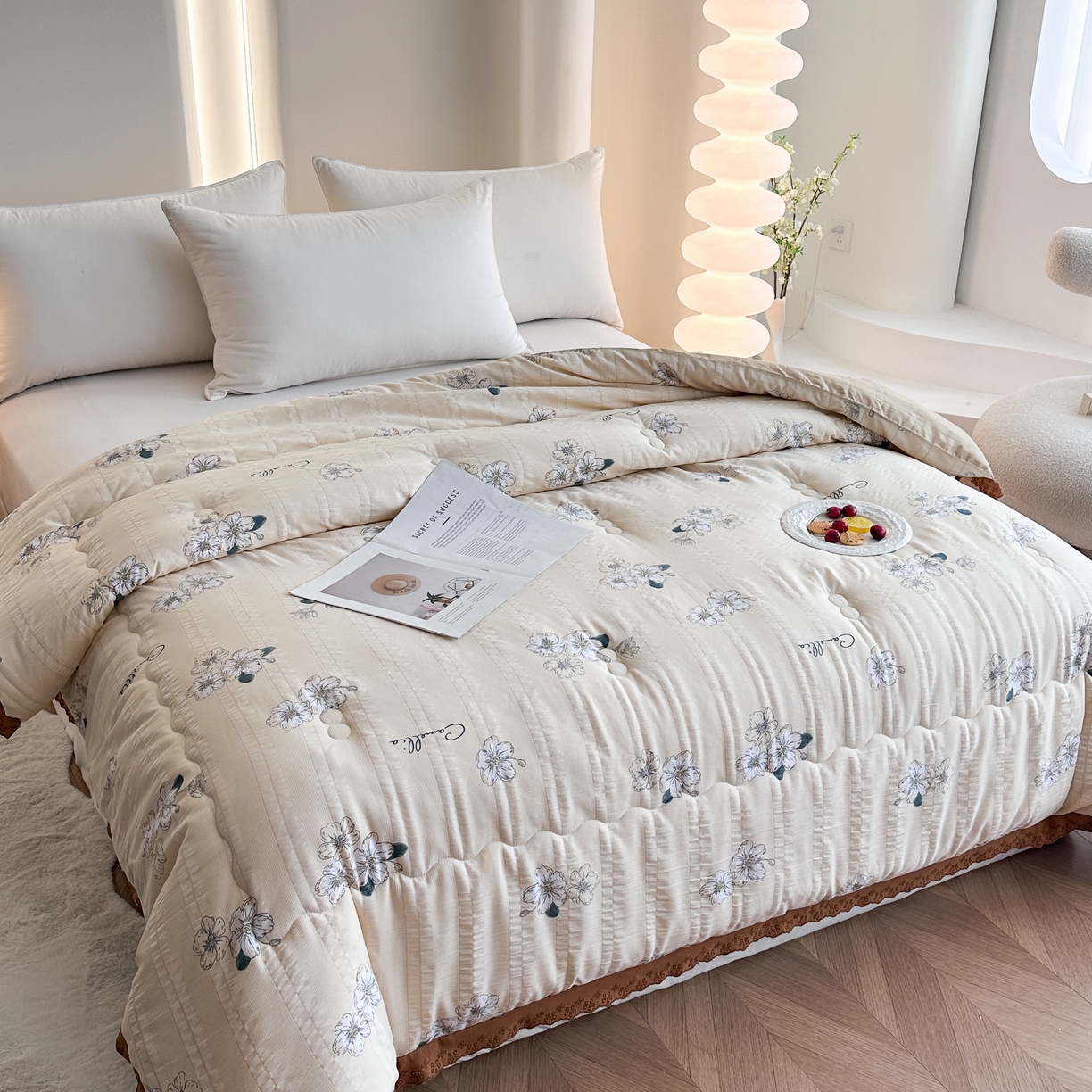 91家纺网 家纺一手货源 找家纺 81号家纺 2024新款云织纱被子被芯冬被春秋被大豆被 秋日私语