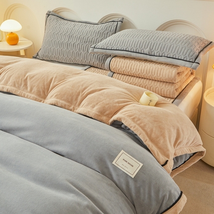 91家纺网 家纺一手货源 找家纺 （总）爱思凯家纺 2025新款【成人】简溪系列-新棉绒床褥四件套