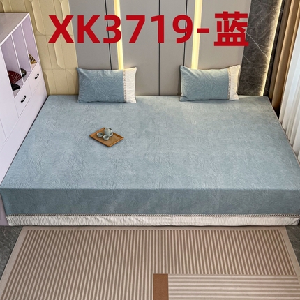 2024新款雪尼尔复合炕盖-XK系列 XK3719-蓝