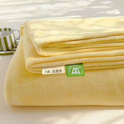 2024新款高克重牛奶绒单床笠系列 奶黄床笠2