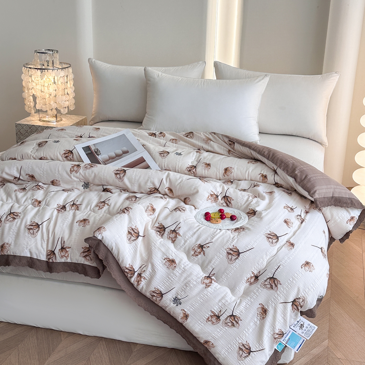 91家纺网 家纺一手货源 找家纺 81号家纺 2024新款云织纱被子被芯冬被春秋被大豆被 暗香