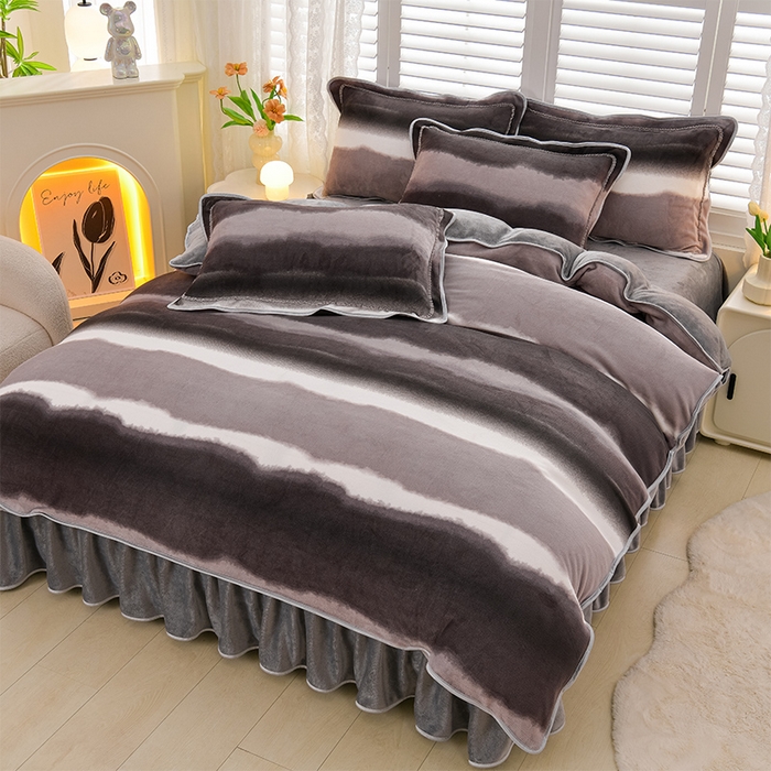 91家纺网 家纺一手货源 找家纺 红宝利 2024新款亲肤牛奶绒印花四件套 梦想家