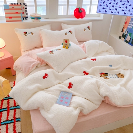 91家纺网 家纺一手货源 找家纺 （总）2025新款高克重加厚羊羔绒牛奶绒四件套