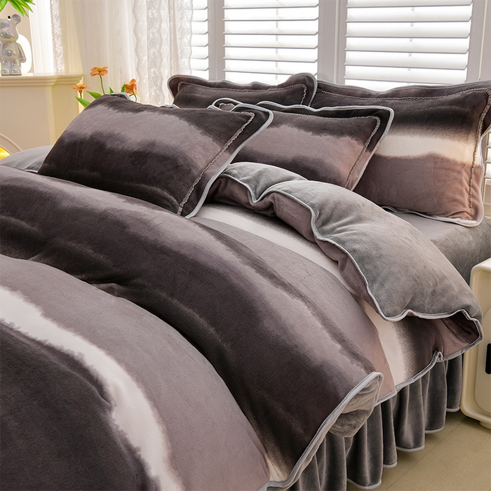 91家纺网 家纺一手货源 找家纺 红宝利 2024新款亲肤牛奶绒印花四件套 梦想家