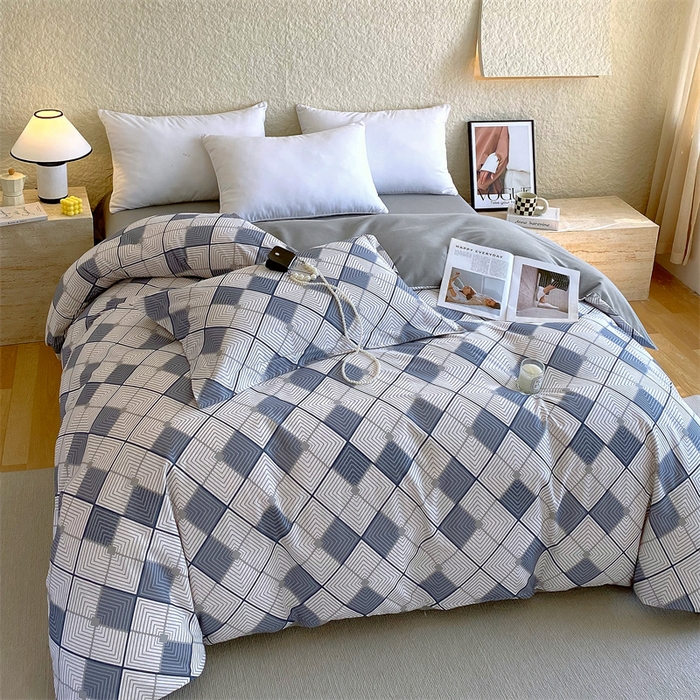 91家纺网 家纺一手货源 找家纺 2024新款AB版.生态磨毛印花系列单被套 灵动-兰