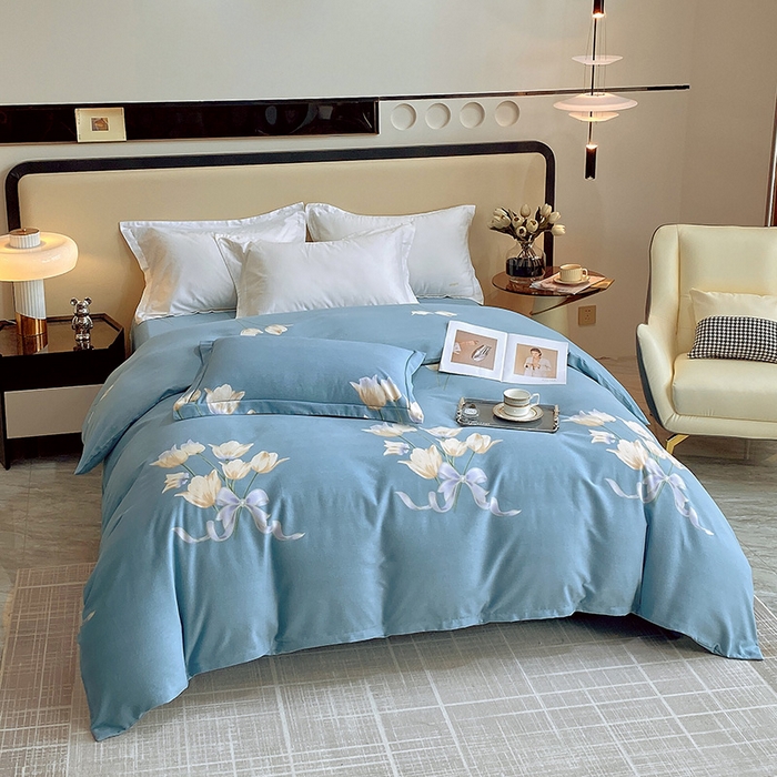 91家纺网 家纺一手货源 找家纺 梧桐树 2025新款加厚磨毛单被套 秋月私语