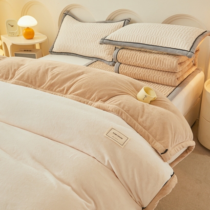 91家纺网 家纺一手货源 找家纺 （总）爱思凯家纺 2025新款【成人】简溪系列-新棉绒床褥四件套
