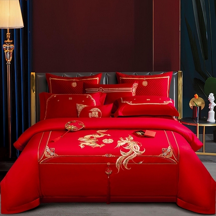 91家纺网 家纺一手货源 找家纺 （总）蒂爵 全棉纯棉长绒棉时尚小红书爆款刺绣婚庆四件套多件套