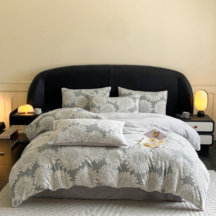 91家纺网 家纺一手货源 找家纺 （总）2024新款立体浮雕保暖加厚牛奶绒四件套