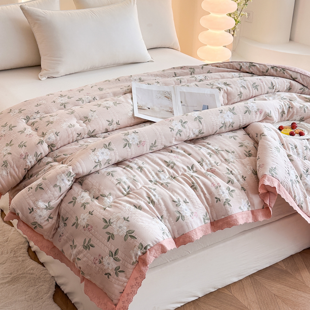 91家纺网 家纺一手货源 找家纺 81号家纺 2024新款云织纱被子被芯冬被春秋被大豆被 花香满枝