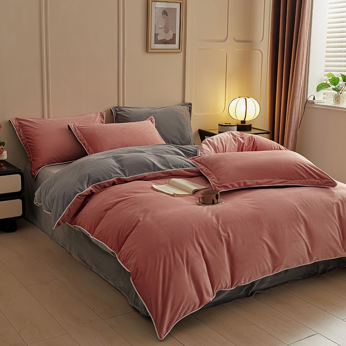 91家纺网 家纺一手货源 找家纺 （总）澳梵家居 澳梵家居 2024新款A类宝宝绒嵌绳款四件套--【雅致系列】