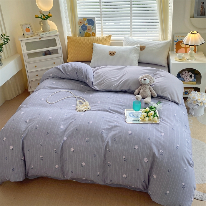 91家纺网 家纺一手货源 找家纺 2024新款AB版.生态磨毛印花系列单被套 花枝