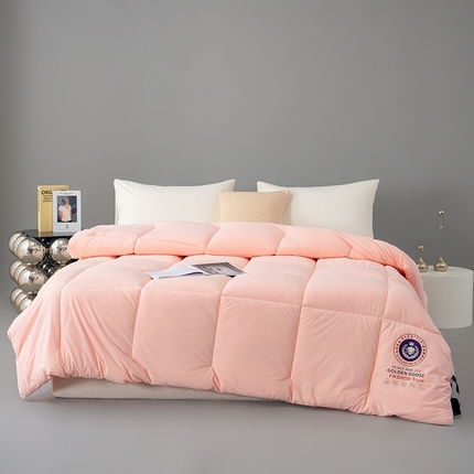 91家纺网 家纺一手货源 找家纺 2024秋冬新品抗菌冬被子被芯 粉色