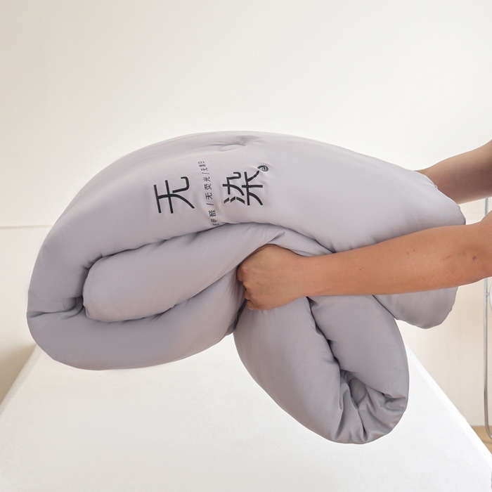 91家纺网 家纺一手货源 找家纺 三俏家纺 2024新款a类无染大豆纤维春秋被冬被学生被 灰色