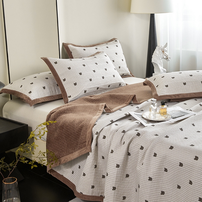 91家纺网 家纺一手货源 找家纺 （总）莎果家纺 2025秋冬一面天丝一面绒高温砂洗床盖三件套