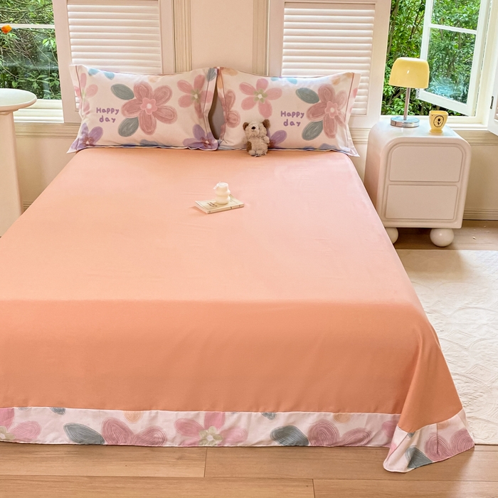 91家纺网 家纺一手货源 找家纺 优品阁 2024新款亲肤舒适全棉磨毛单床单 洛城时光