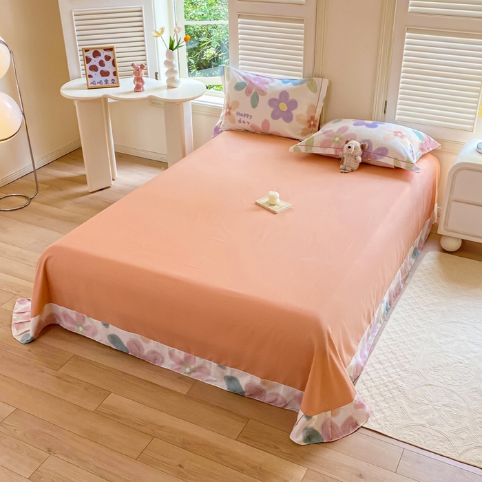 91家纺网 家纺一手货源 找家纺 优品阁 2024新款亲肤舒适全棉磨毛单床单 洛城时光