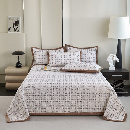 91家纺网 家纺一手货源 找家纺 莎果家纺 2025秋冬一面天丝一面绒高温砂洗床盖三件套 扶苏